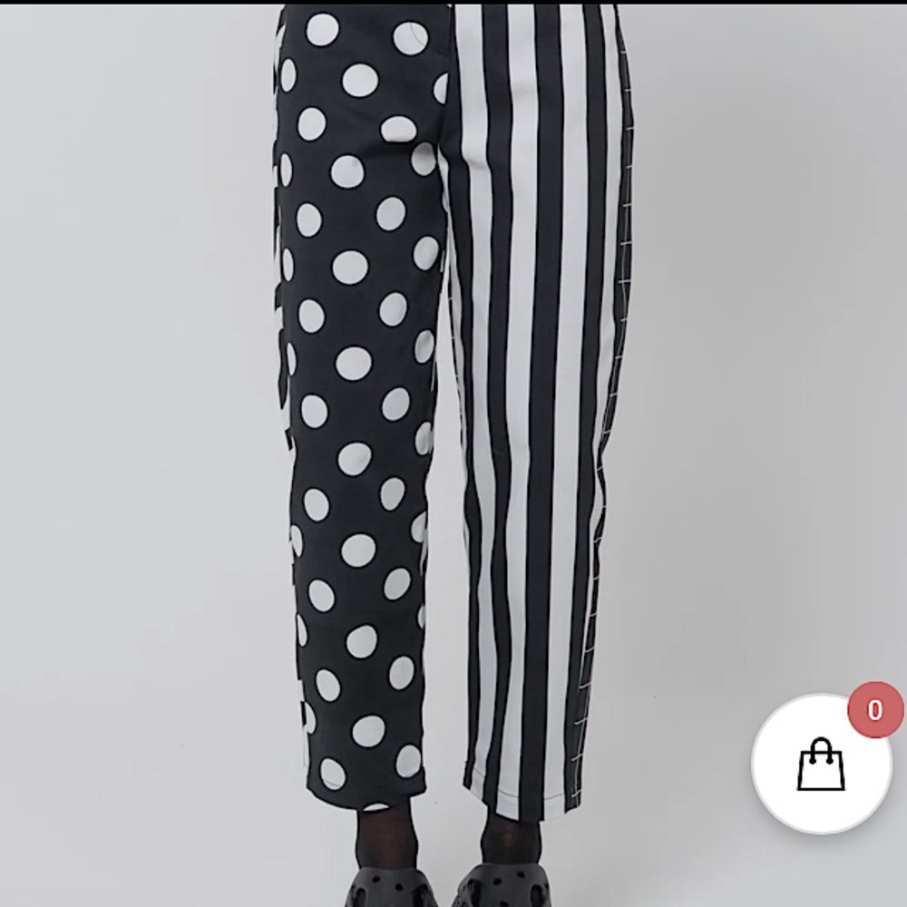 LAU Black White Patterned High Waisted Pants From Italy Designer-Made NWT - Picture 2 of 11